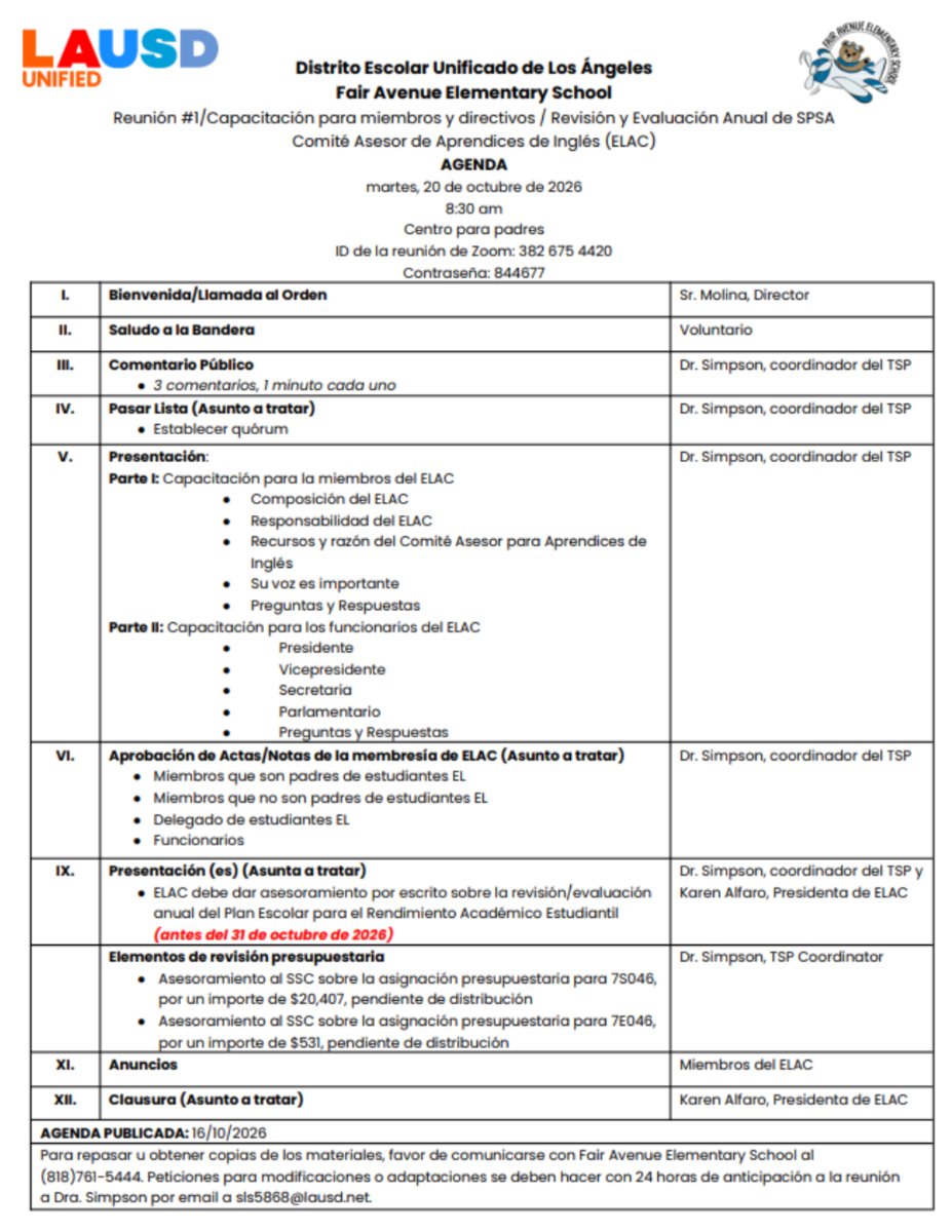 ELAC Member and Officer Training Agenda_SPAN